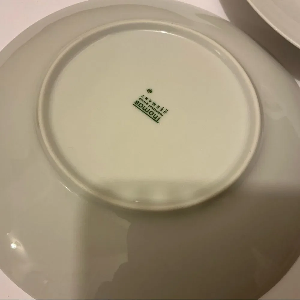 Thomas Rosenthal Germany 2 salad plates 8.5”Loft Weiss Ribbed Concentric Circles